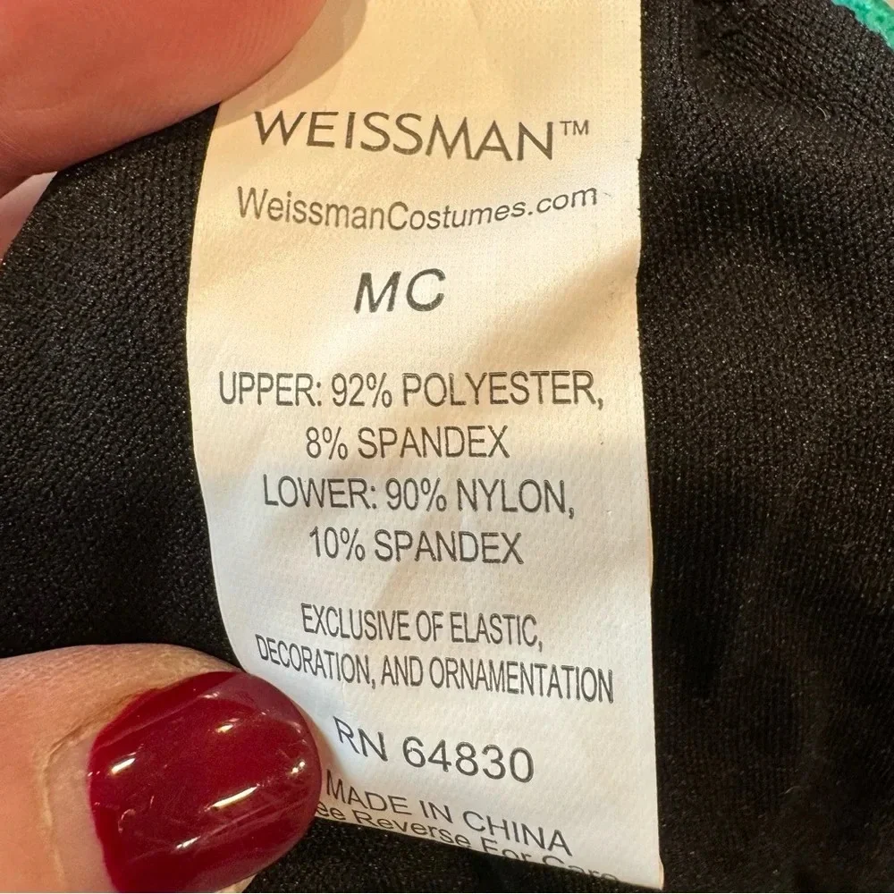 Weissman Costumes Polka Dot Catsuit with Bow Tiered Bodice over Leggings size MC